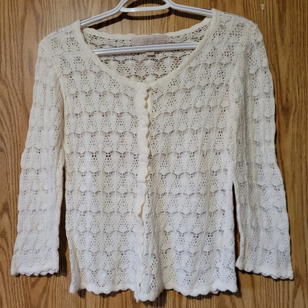 Delicate White Crochet Sweater